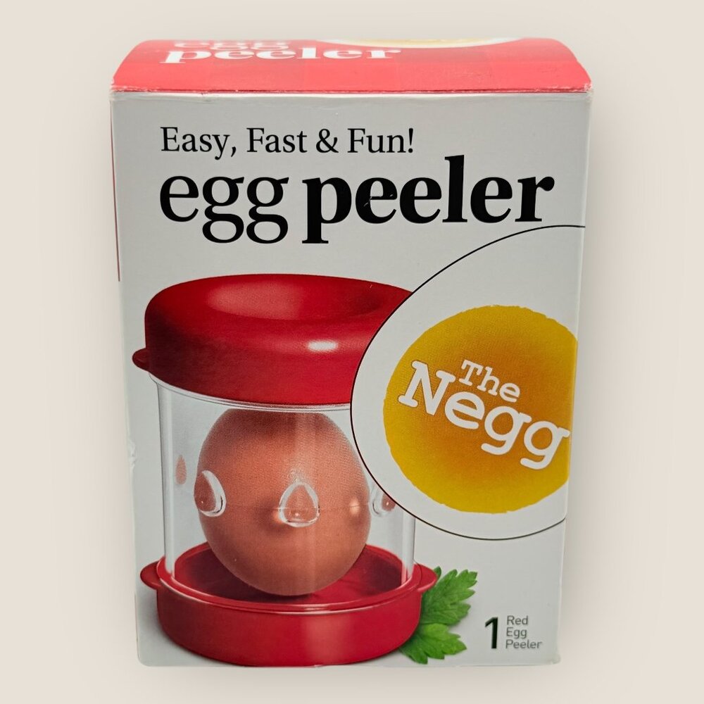 The Negg Red Egg Peeler BPA-Free Dishwasher Safe Kitchen Tool New in Box